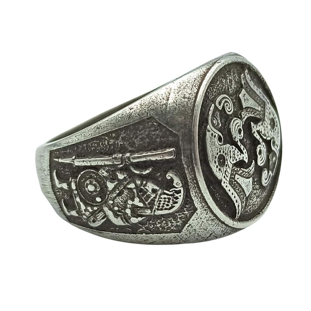 Norse ravens bronze ring   