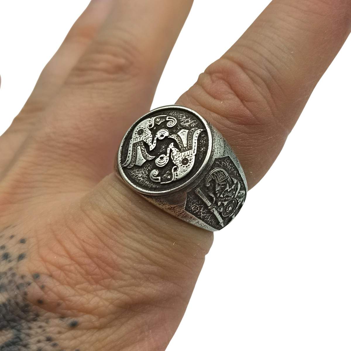 Norse ravens bronze ring   