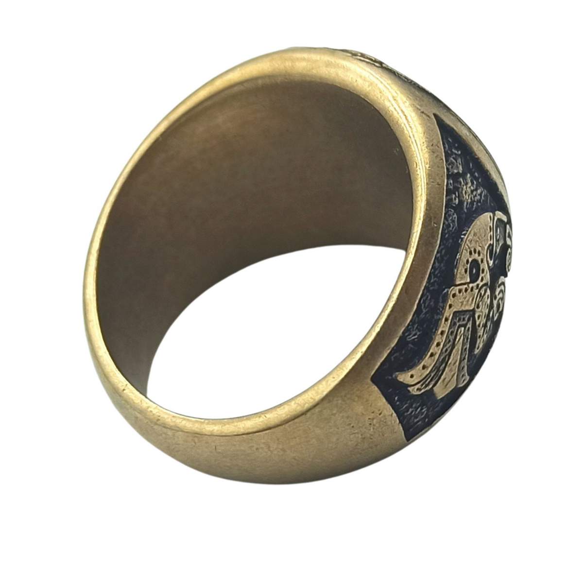 Mask of Odin Signet bronze ring