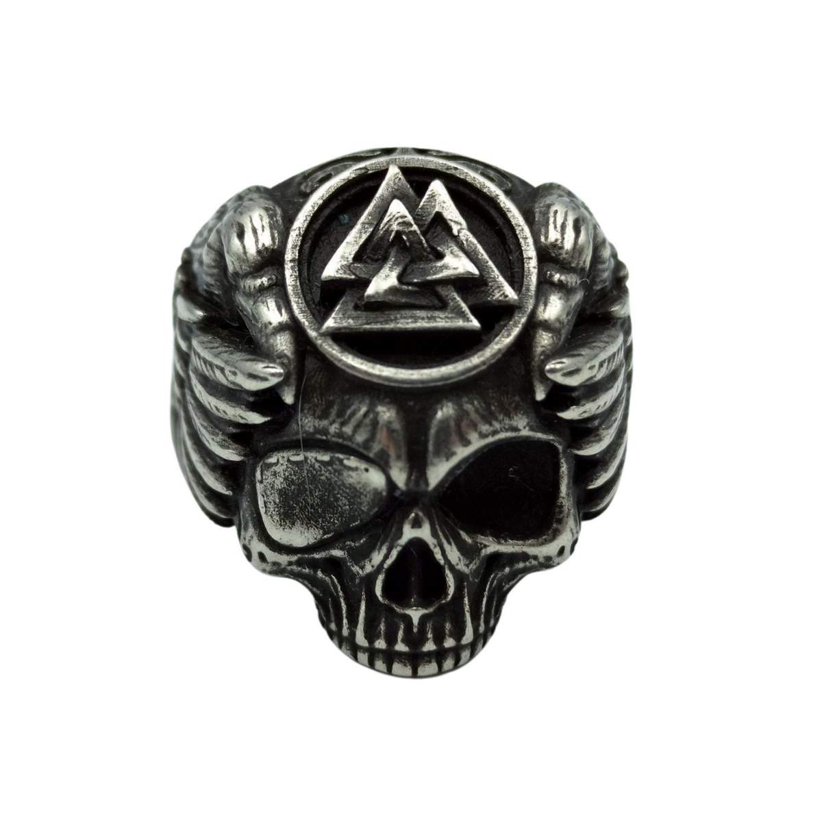Odin skull bronze ring