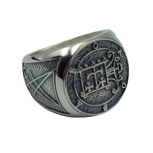 Orobas demon sigil ring from silver