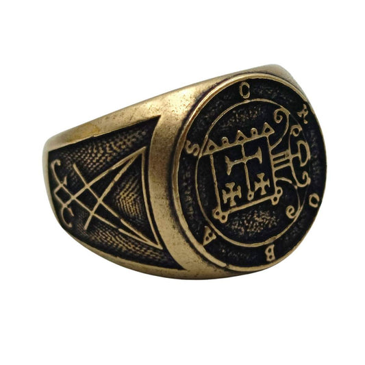 Orobas demon sigil ring from bronze