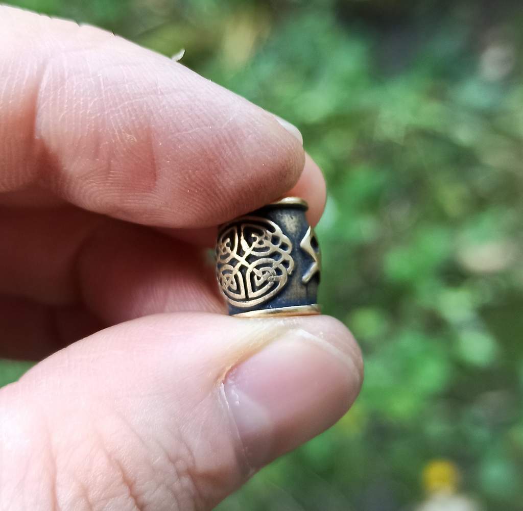 Othala rune bronze bead