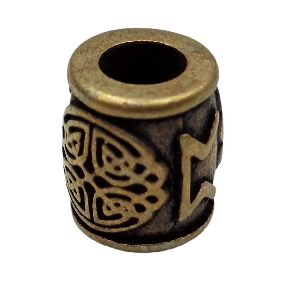 Perthro rune bronze bead   
