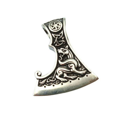 Slavic Axe of Perun silver pendant   