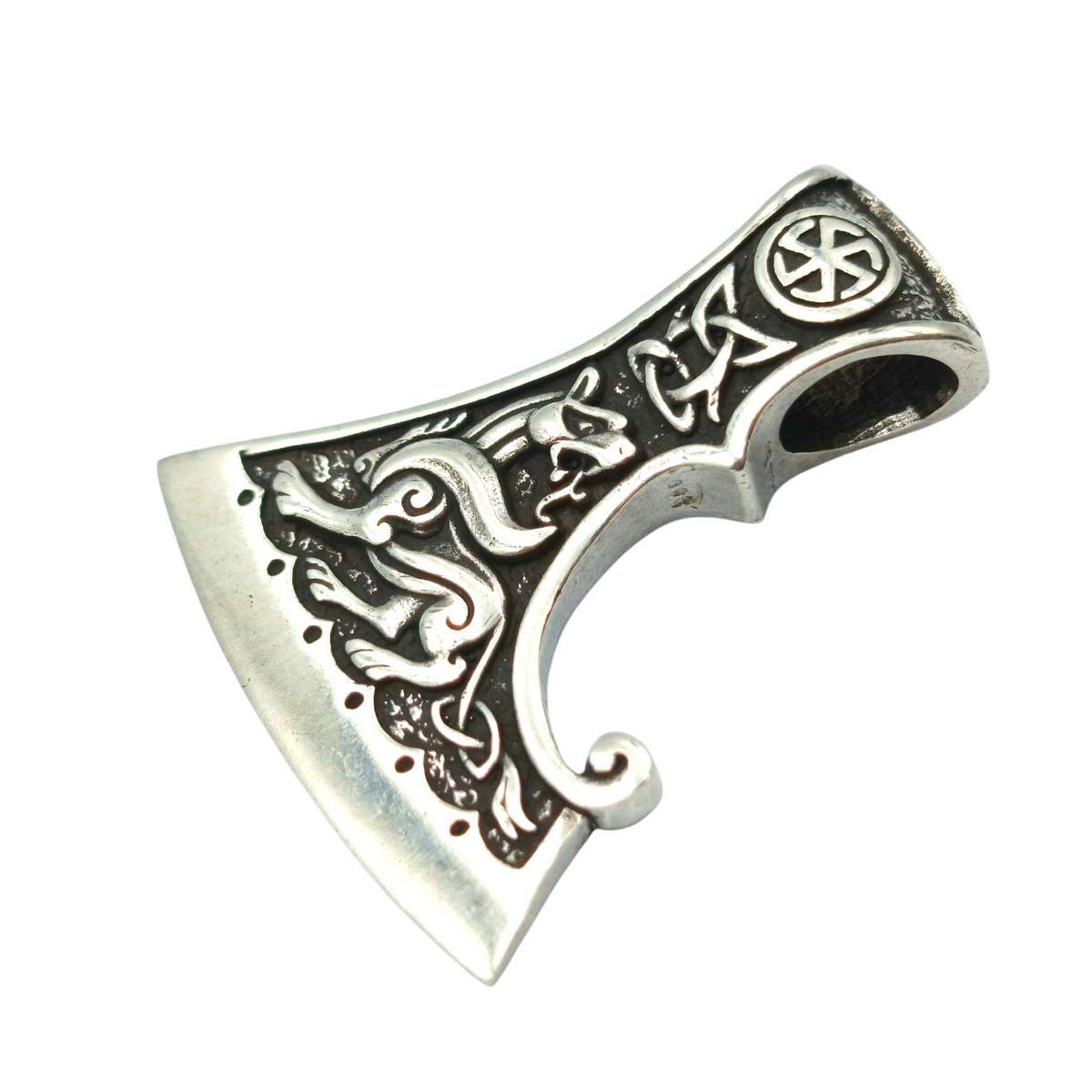 Slavic Axe of Perun silver pendant   