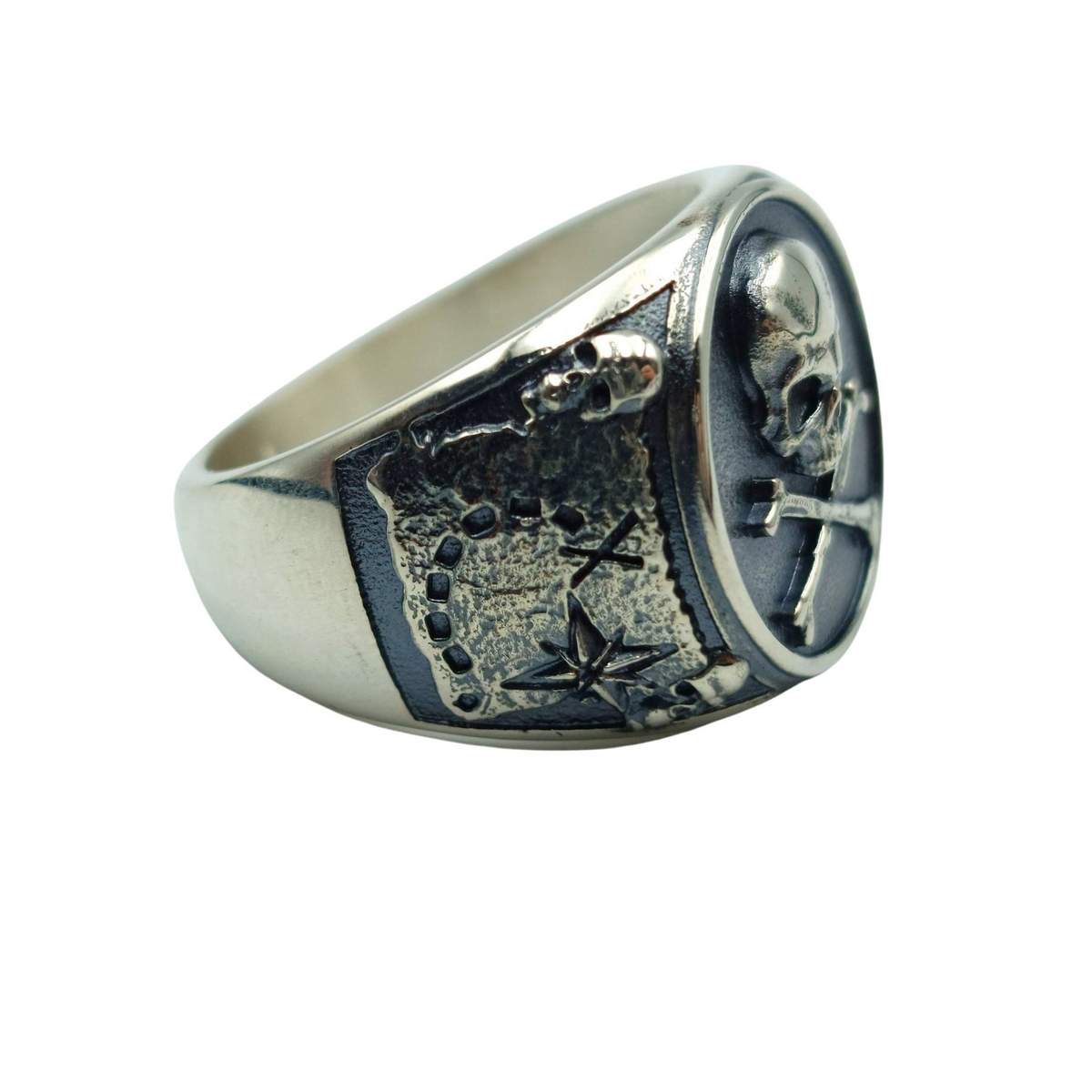 Cr ne de pirate Jolly Roger chevali re bague en argent bijoux