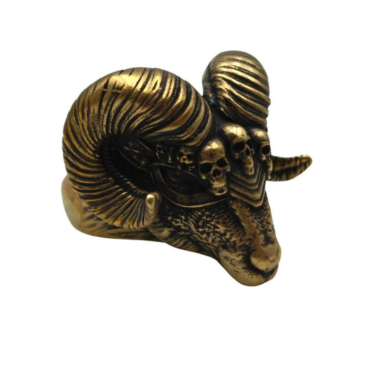 Viking ram bronze ring