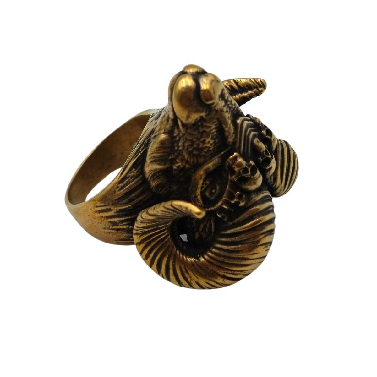 Viking ram bronze ring
