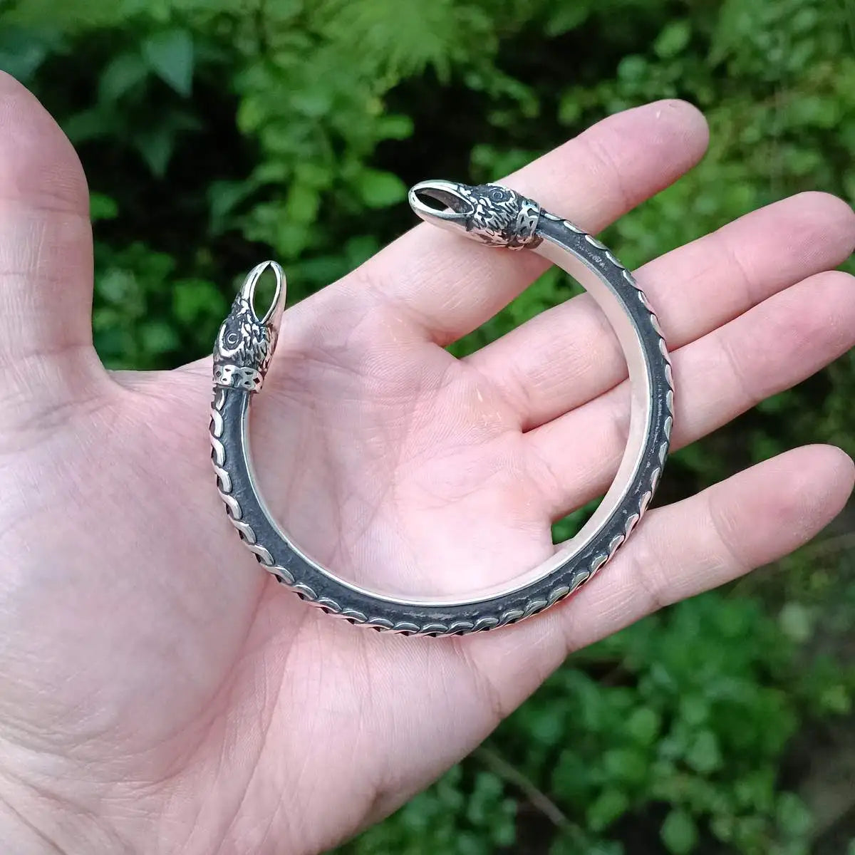 Viking raven arm ring bracelet from Silver