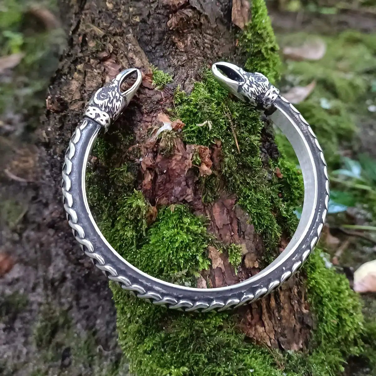 Viking raven arm ring bracelet from Silver