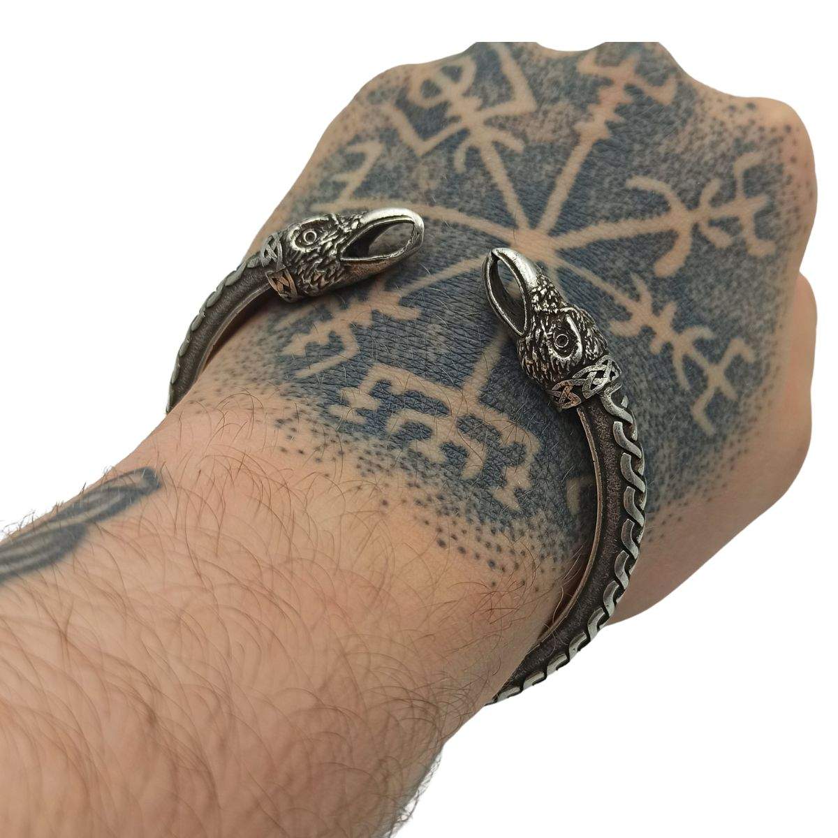 Viking arm ring raven bracelet from bronze   