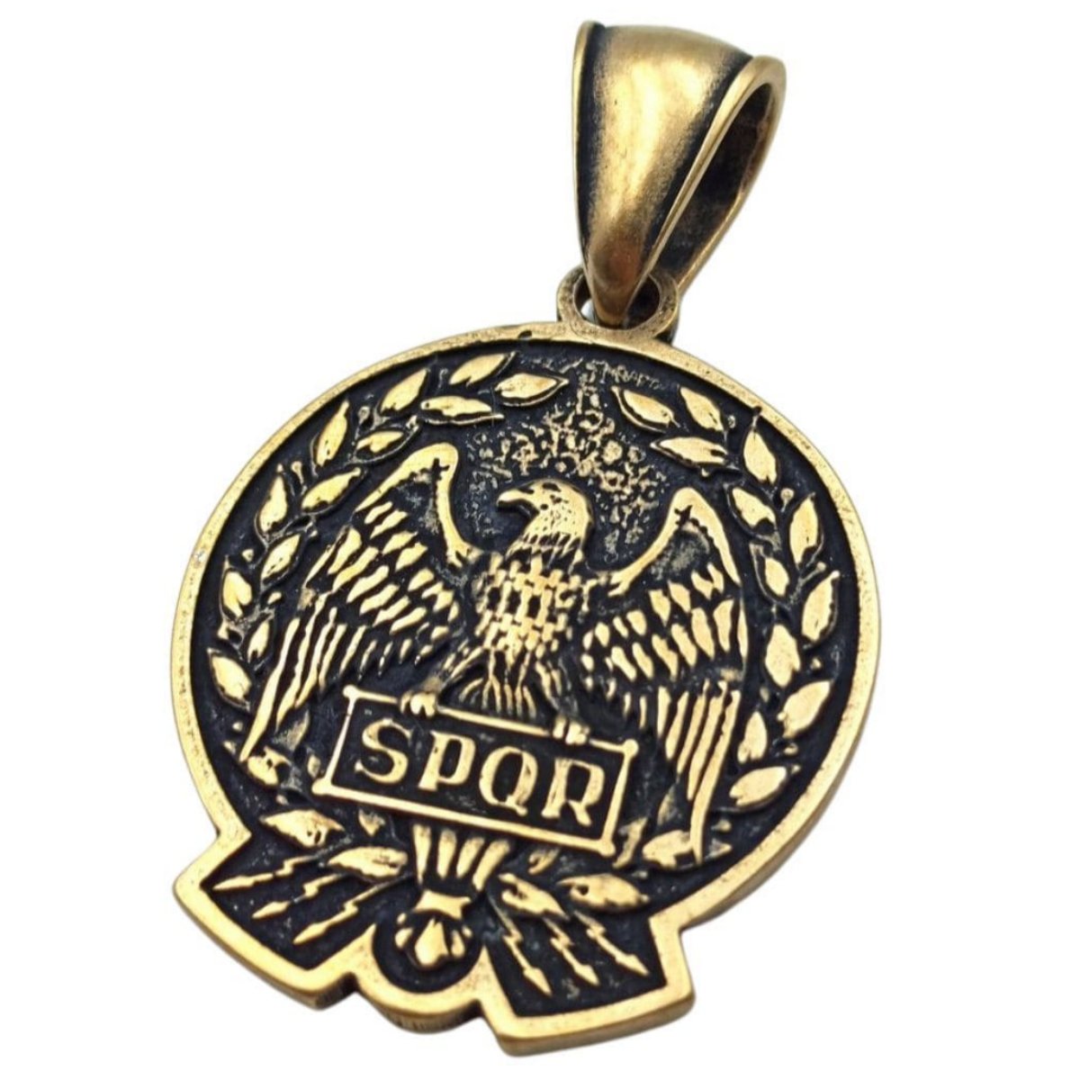 Roman eagle Aquila SPQR pendant Bronze