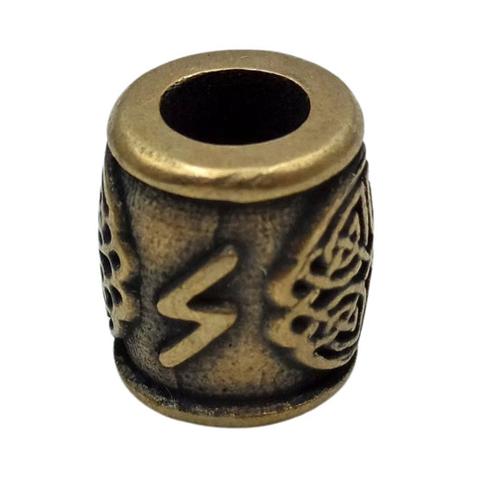 Sowilo rune bronze bead   