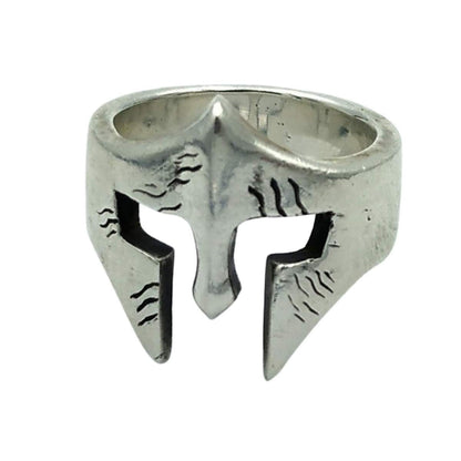 Spartan helmet silver ring