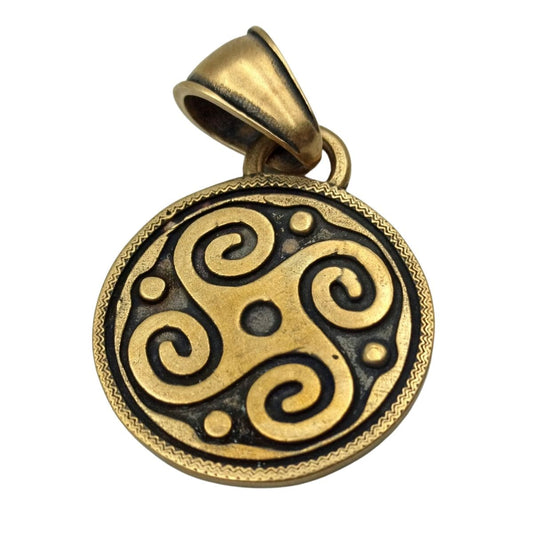 Slavic Solar petroglyph sun bronze pendant