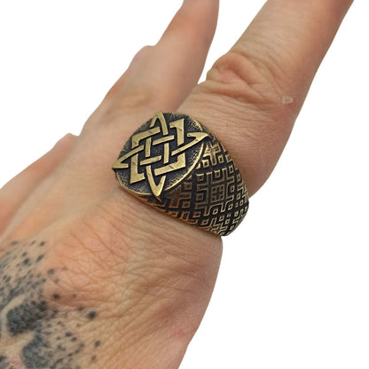 Svarog symbol ring   