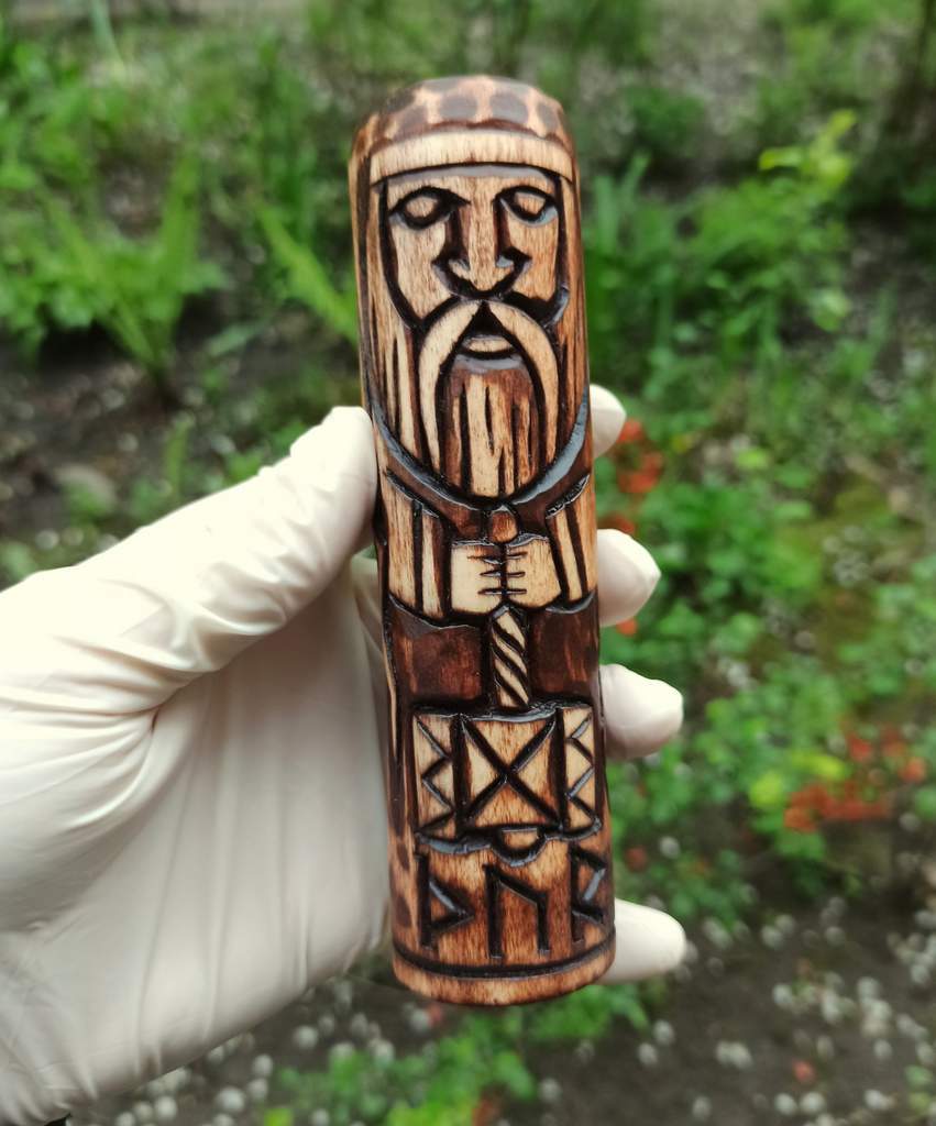 Thor wood carved figurine   