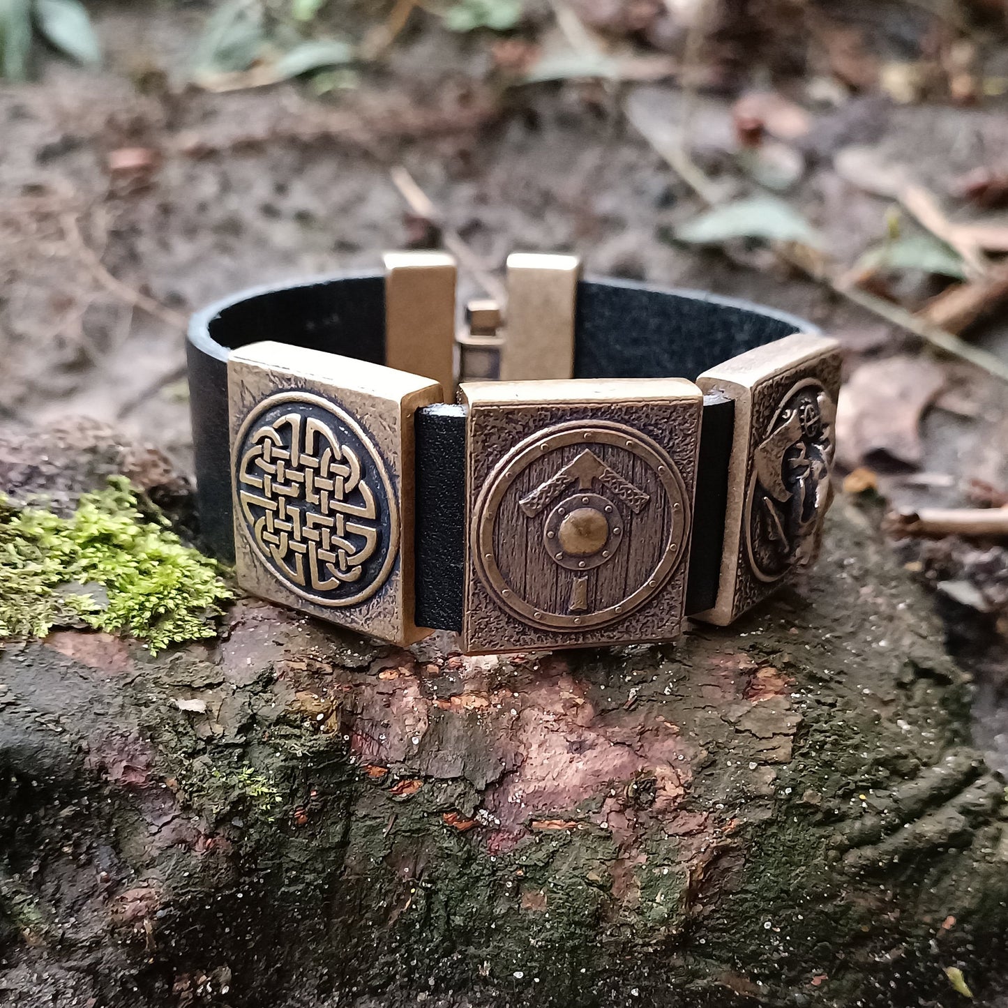 Viking warrior leather bracelet