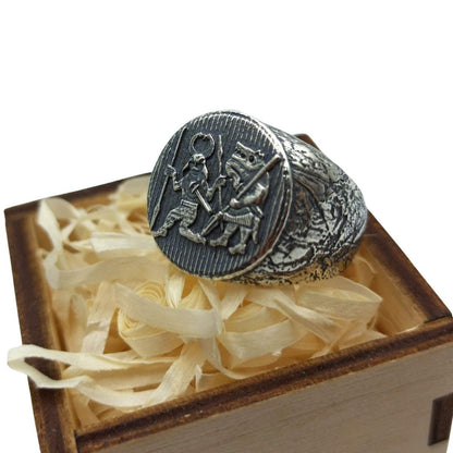 Torslunda dancer silver ring Ancient Viking ring