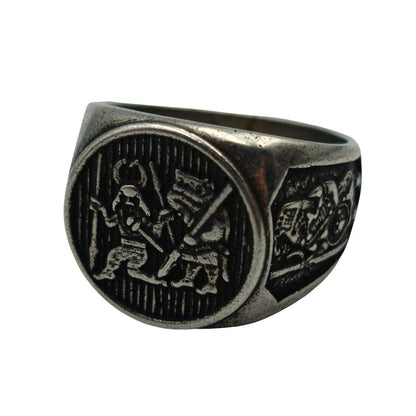 Torslunda dancer ring from bronze 6 US Silver plating 