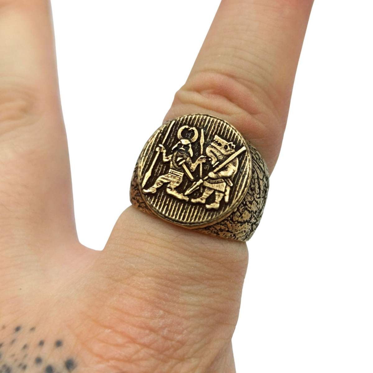 ChainsProMax Eye of Ra Horus Pinky Ring Size 7 Male Ring Stainless Steel  Ring|Amazon.com