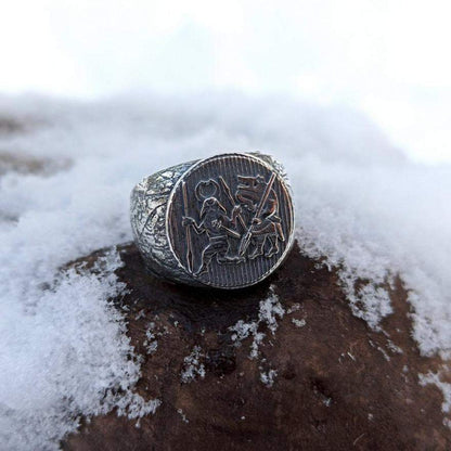 Torslunda dancer silver ring Ancient Viking ring