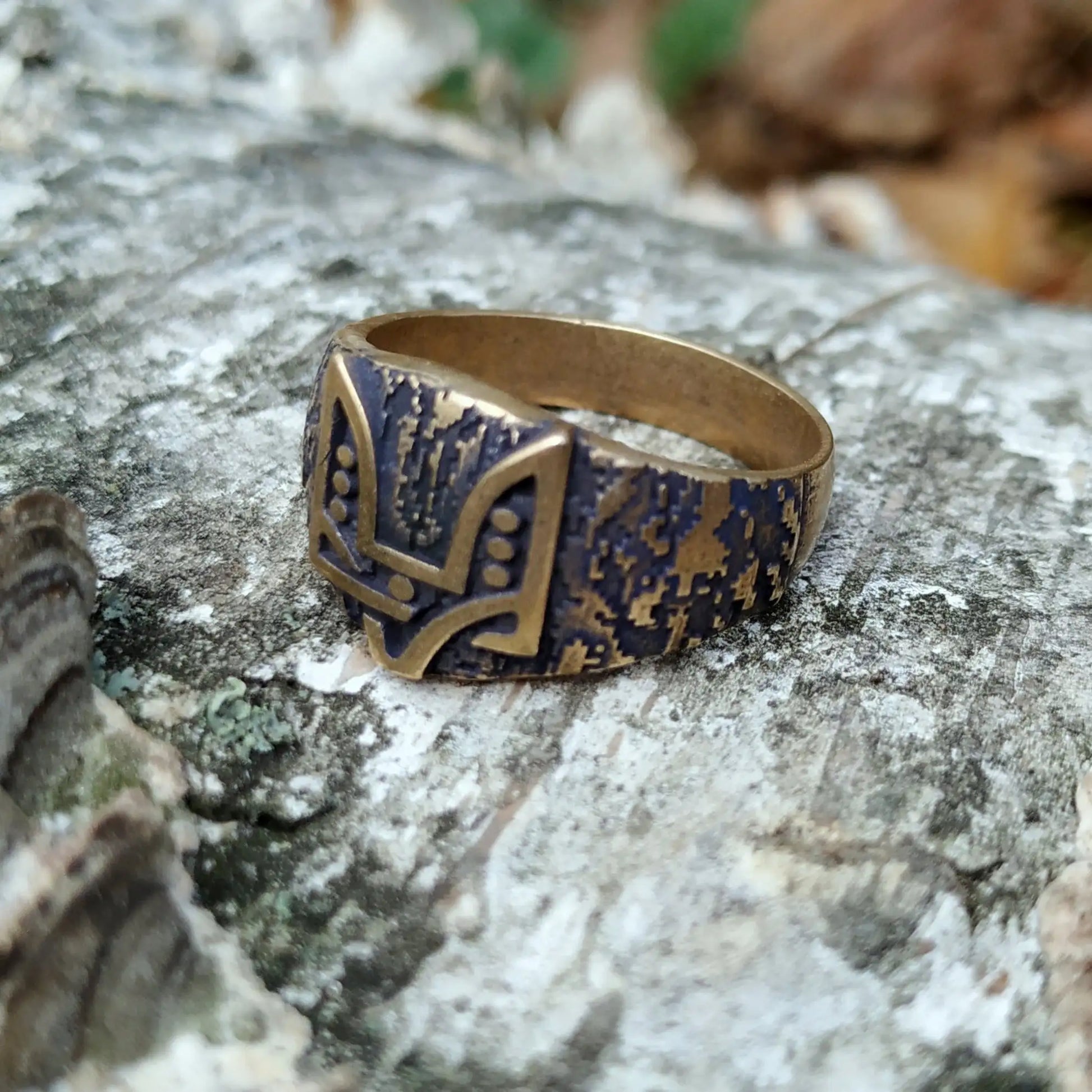 Coat of arms ring Ukrainian ring from bronze   