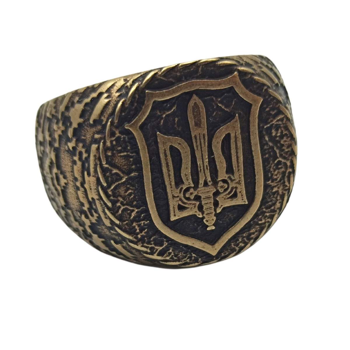 Ukraine coat of arms signet ring from bronze