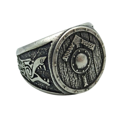 Tiwaz rune shield ring from bronze