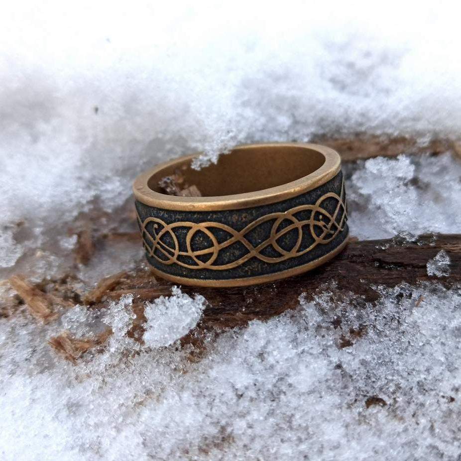 Norse Urnes ornament rings from bronze