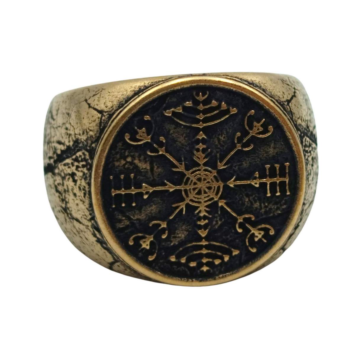 Veldismagn ring from bronze 6 US Bronze with patina 