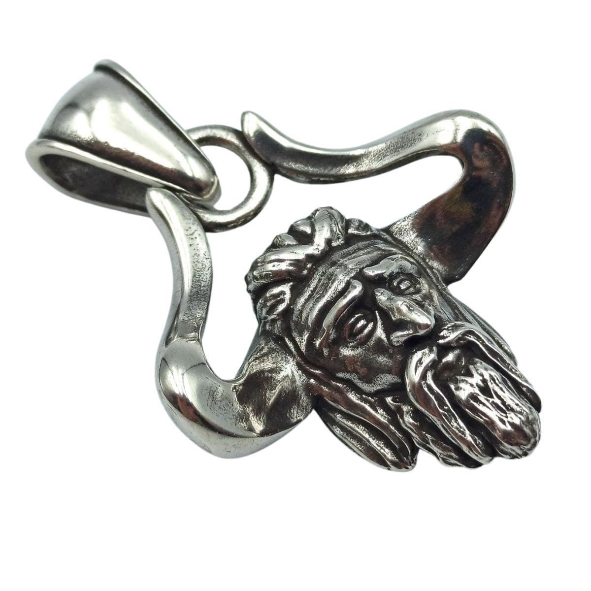Veles Slavic Horned God silver pendant