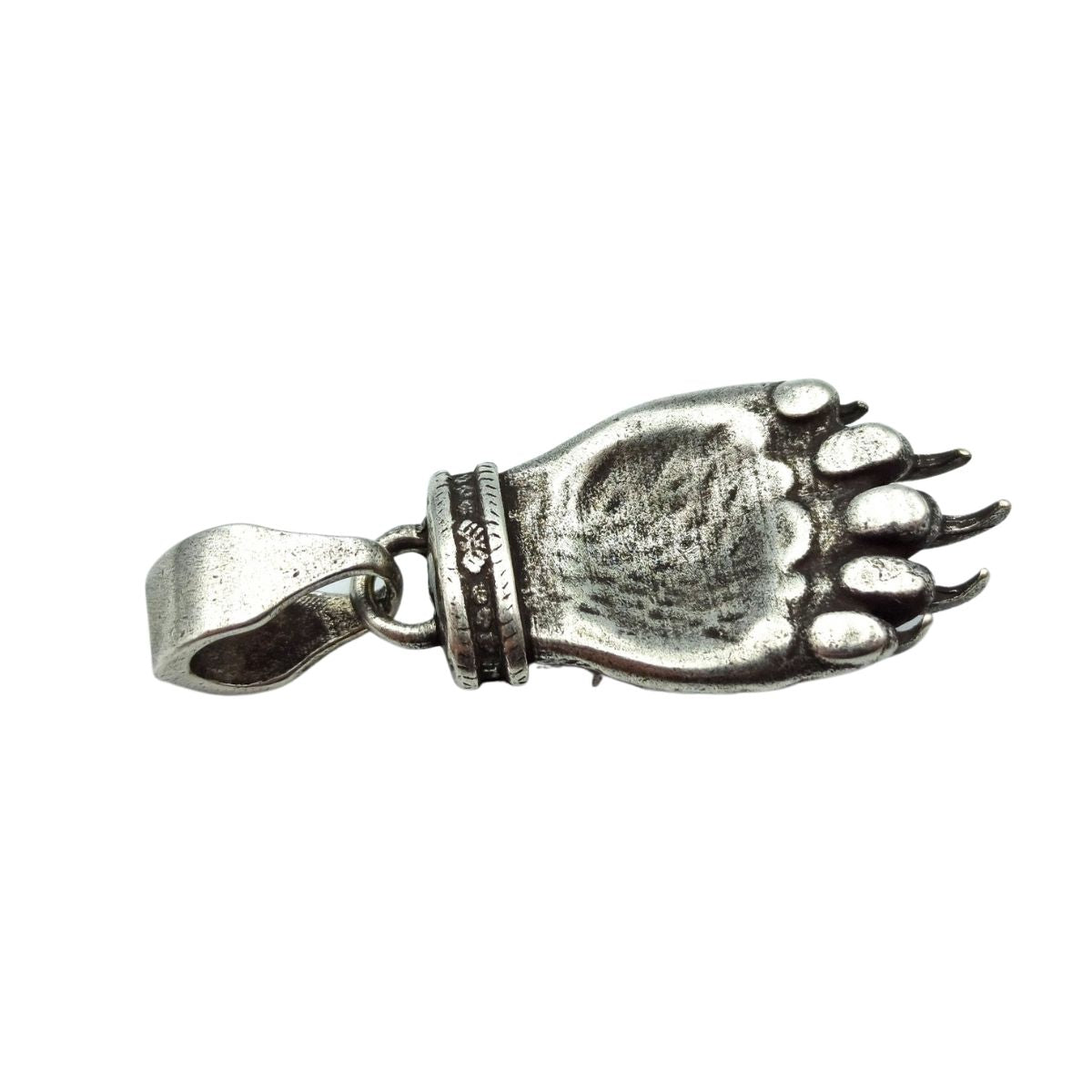 Veles bear paw silver plated pendant