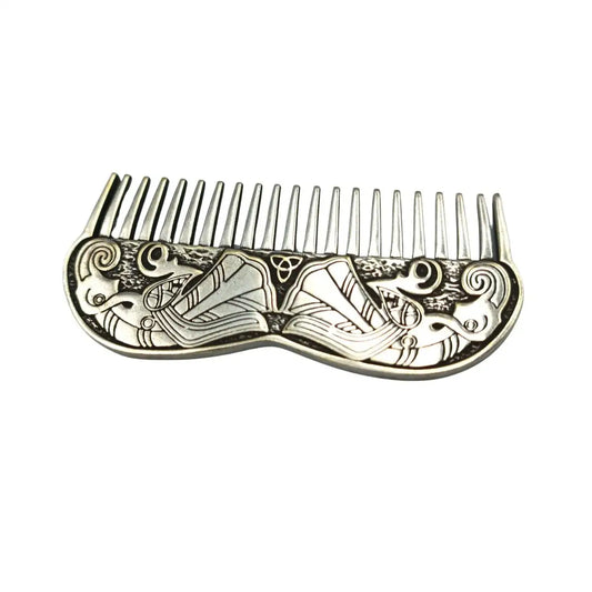 Norse raven beard comb from silver