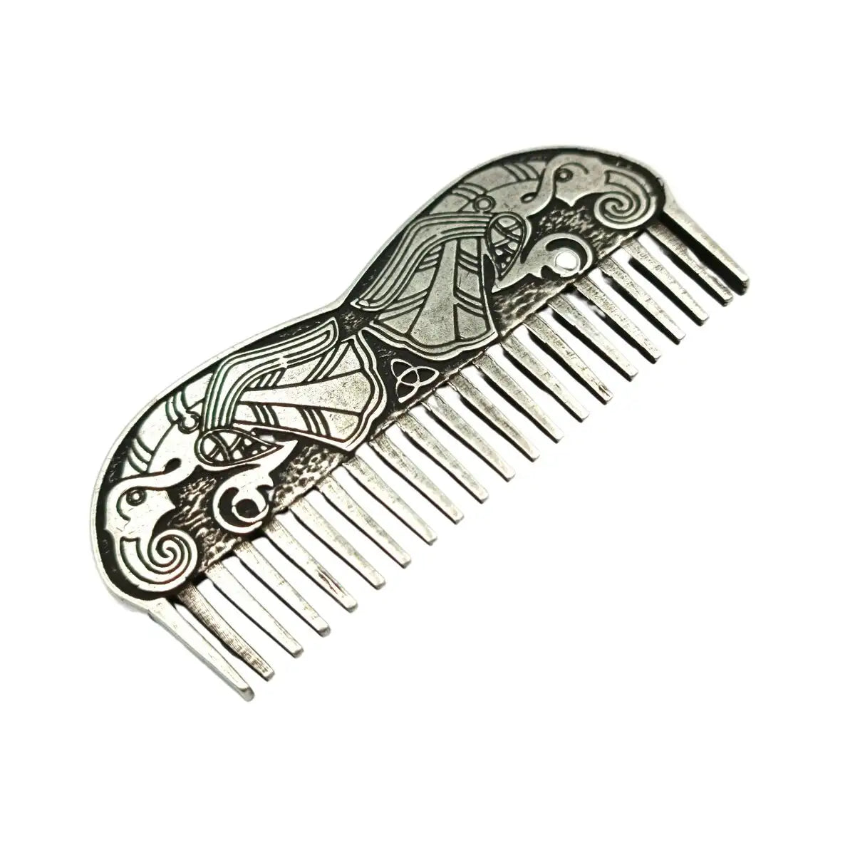 Viking raven beard metal comb accessories for men – WikkedKnot jewelry