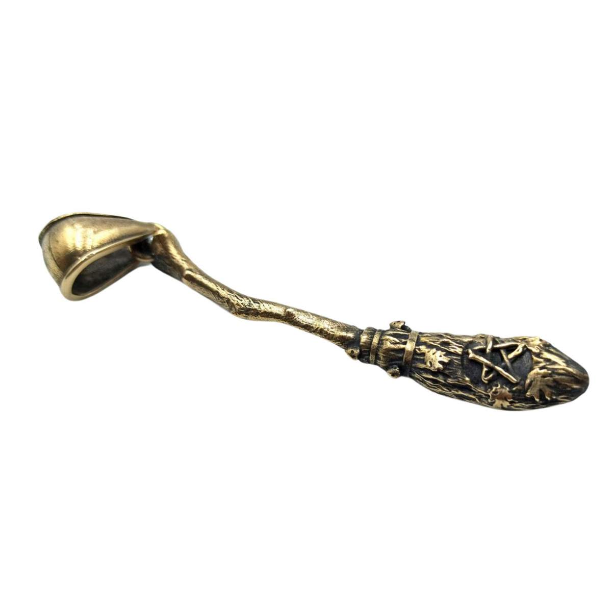 Witch broom bronze pendant   
