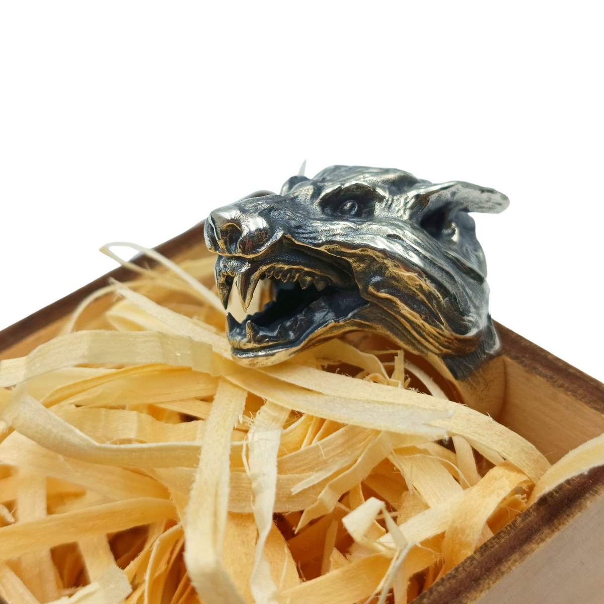 Fenrir Wolf ring from silver   