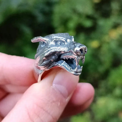 Fenrir Wolf ring from silver
