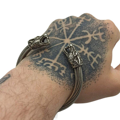 Wolf arm ring Viking bracelet from bronze