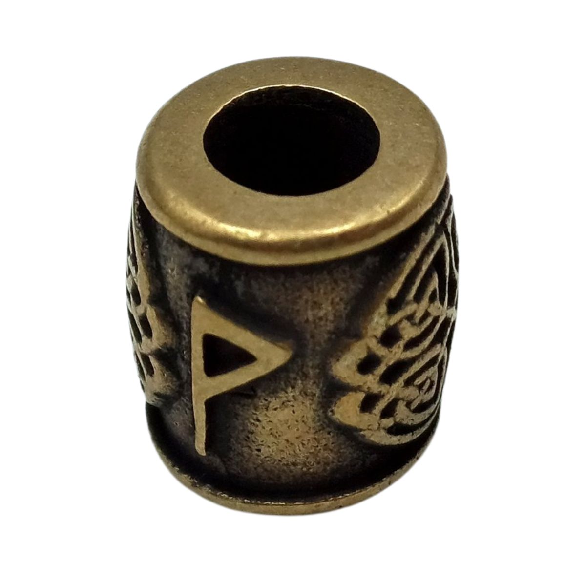 Wunjo rune bronze bead