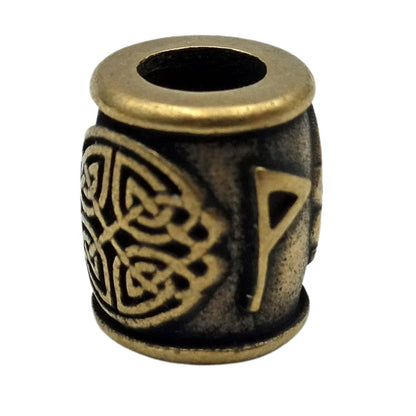 Wunjo rune bronze bead