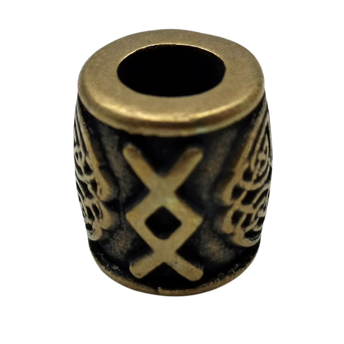 Ingwaz rune bronze bead