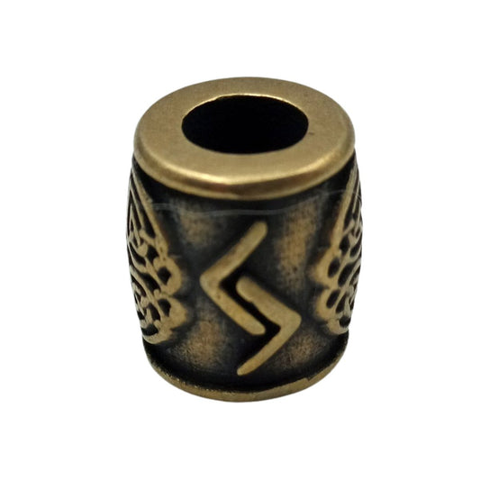 Jera rune bronze bead