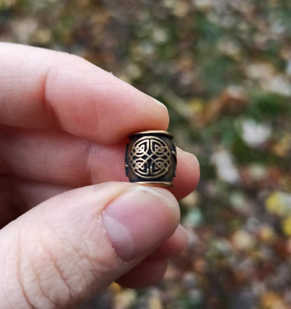 Nauthiz rune bronze bead   