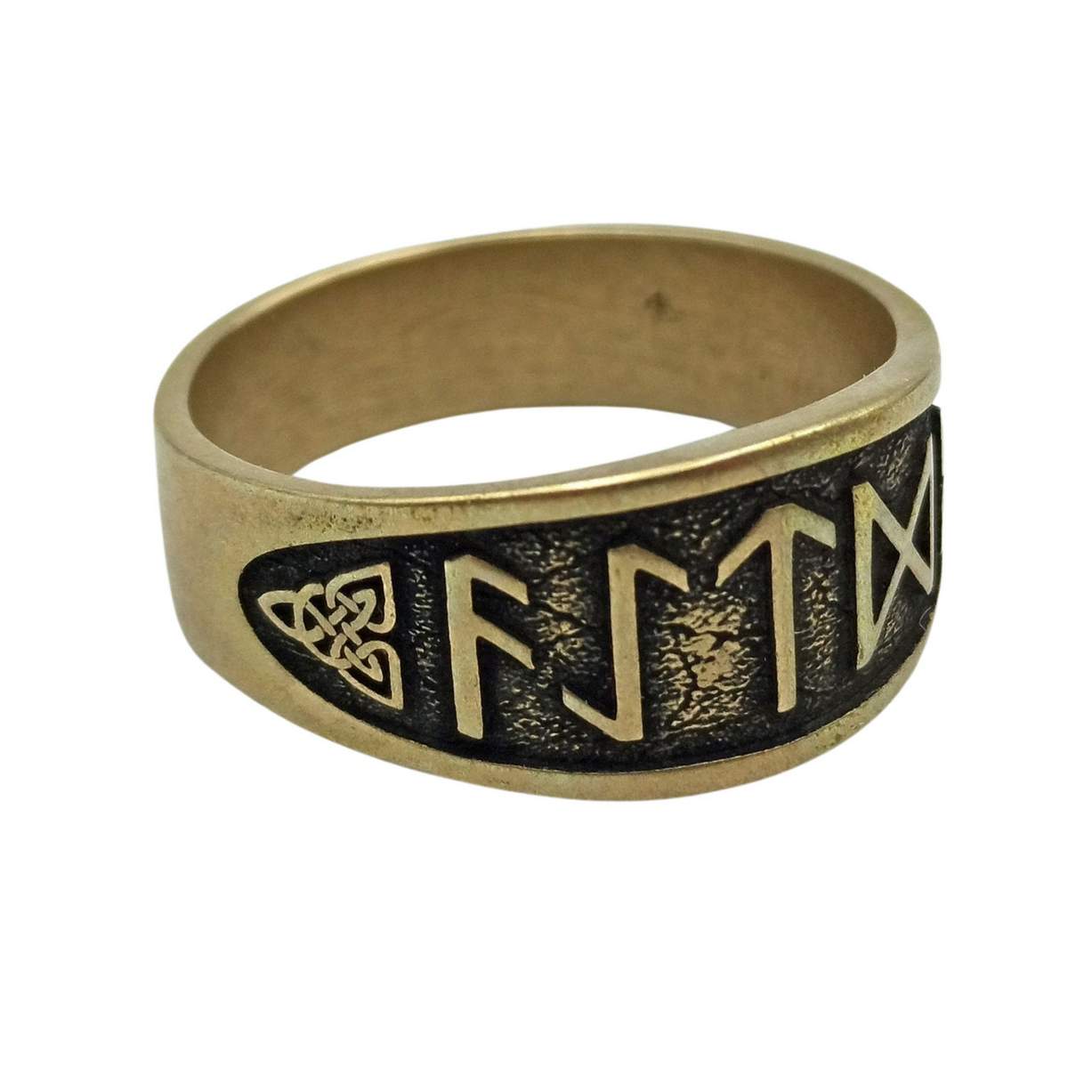 Norse runes custom bronze ring