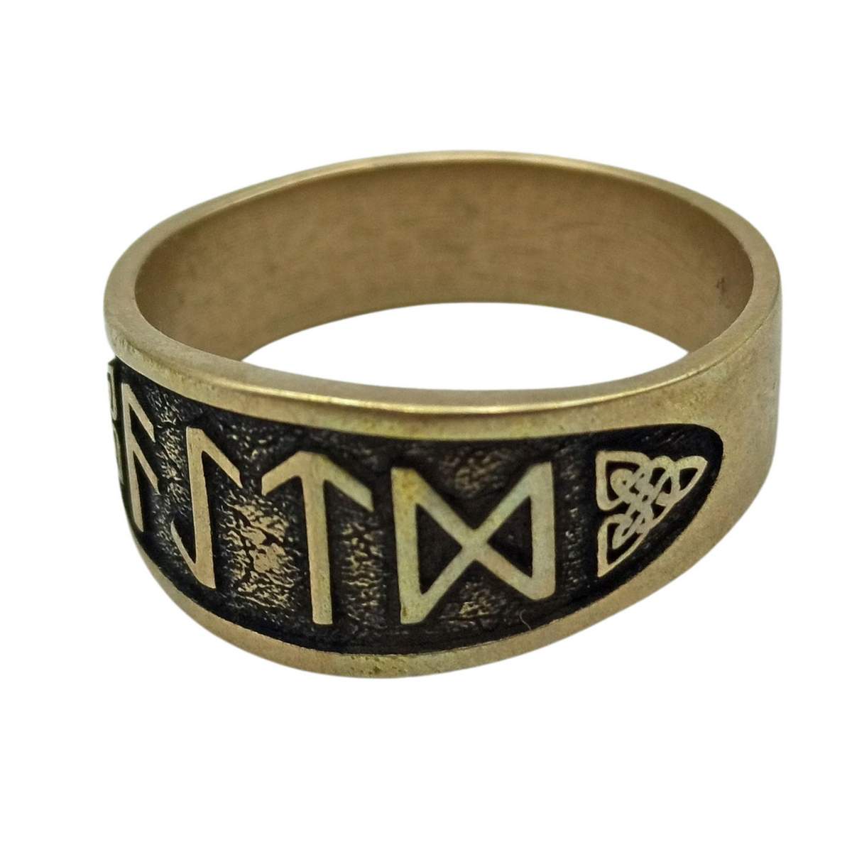 Norse runes custom bronze ring   