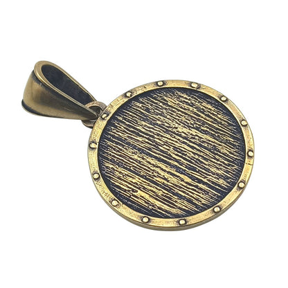 Shield maiden bronze pendant