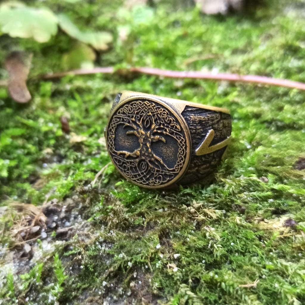 Yggdrasil tree of life bronze ring